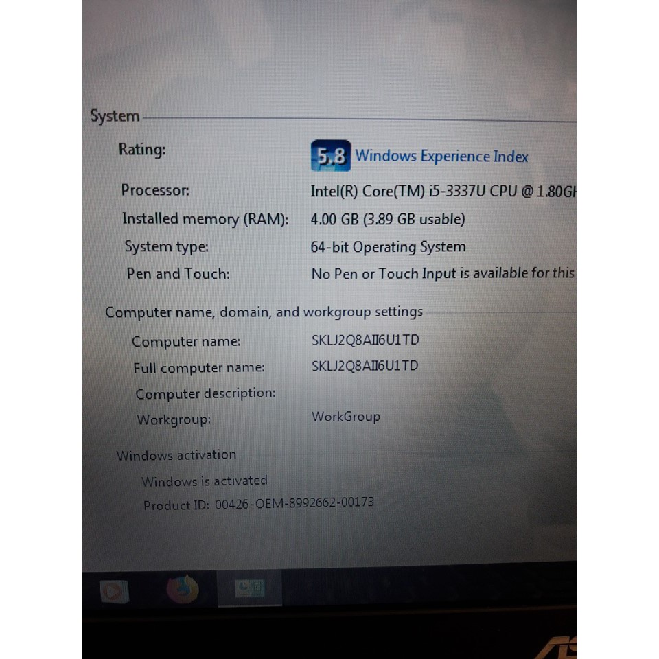 Laptop ASUS k56C / core i5 3337U/ Vga rời 2G