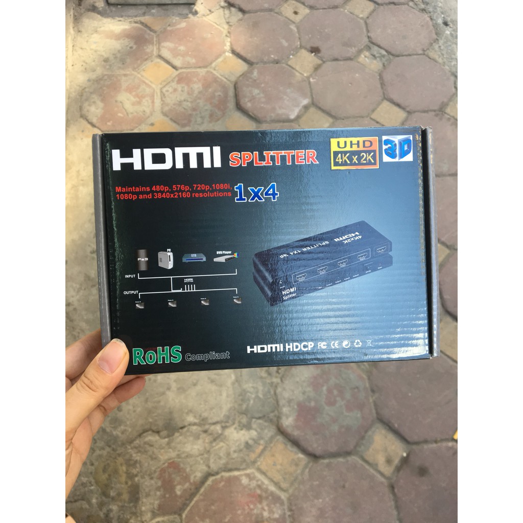 Bộ Chia HDMI 1 Ra 4 Cổng 4k*2K - Loại Mạch Dài Có Nguồn