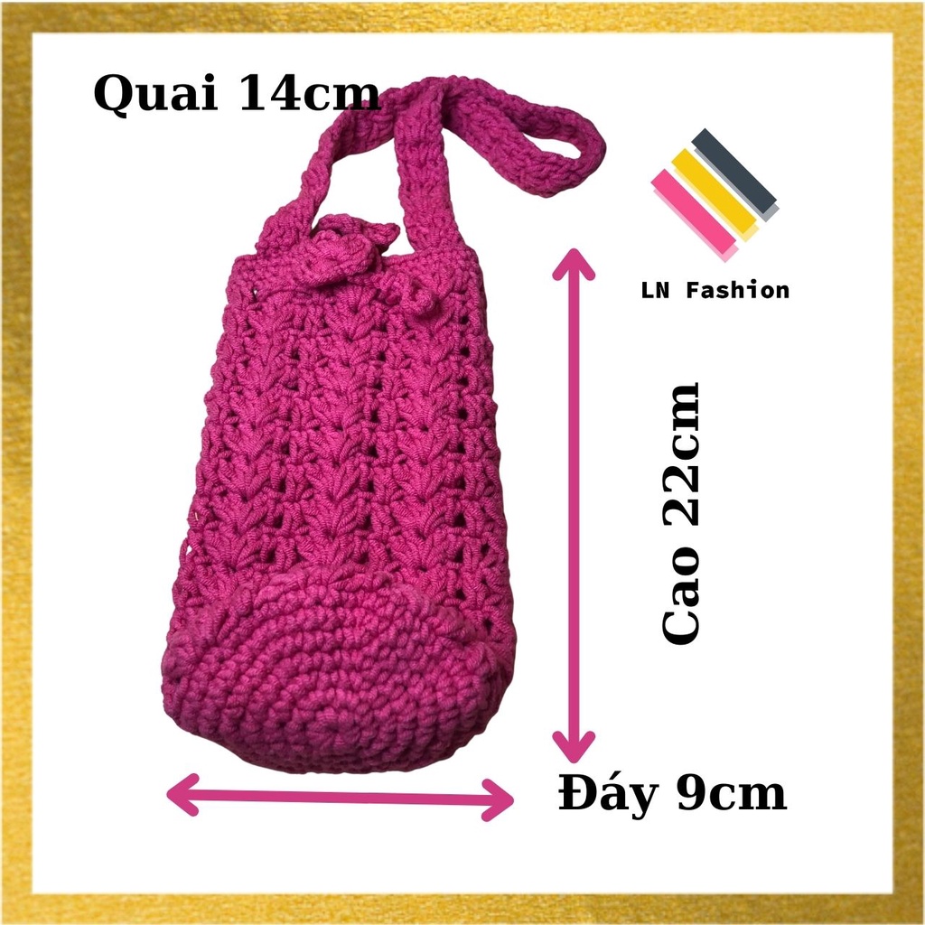 Túi len đựng Ly / Bình giữ nhiệt - LN_Fashion - Móc len Handmade