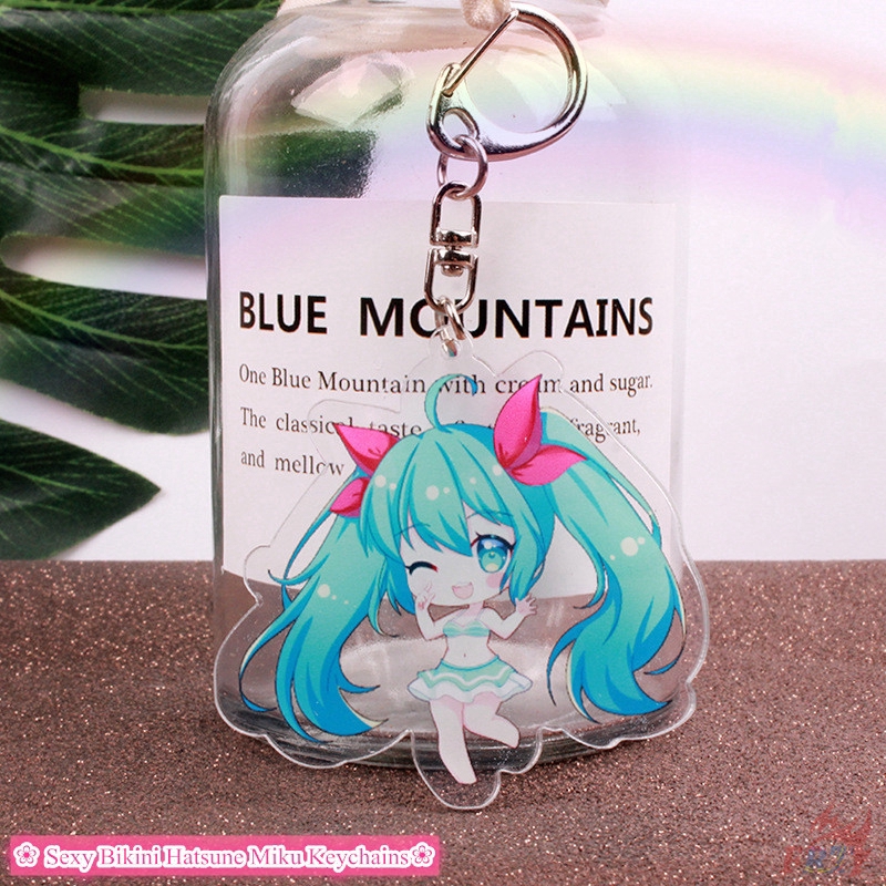 ❀ Hatsune Miku Móc khóa ❀ Q Sexy Bikini VOCALOID Sakura KeyRing Pendant Gifts