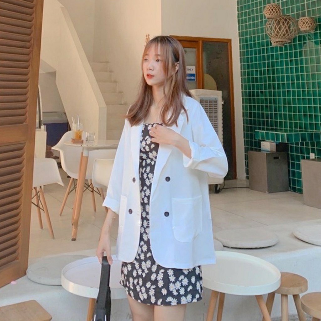 {EVACIC} Áo Blazer 1 lớp ngắn tay, dài tay form rộng hàn quốc (ảnh thật, hàng sẵn).Blazer 1 lớp phối đồ siêu dễ