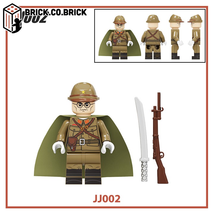 Lính Nhật Mô Hình Đồ Chơi Lắp Ráp Lính Quân Đội Thế Chiến Minifigure Japan Soldier World War JJ001-JJ005