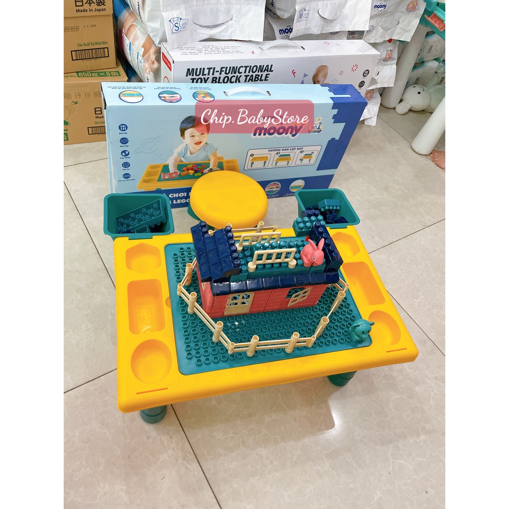 Bàn Ghế Lego Đa Năng Cho Bé - 76 khối lego