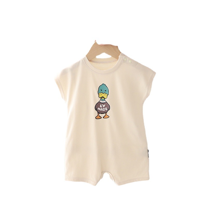 Bộ Áo Liền Quần Tay Ngắn Thời Trang Mùa Hè Xinh Xắn Cho Bé Sơ Sinh