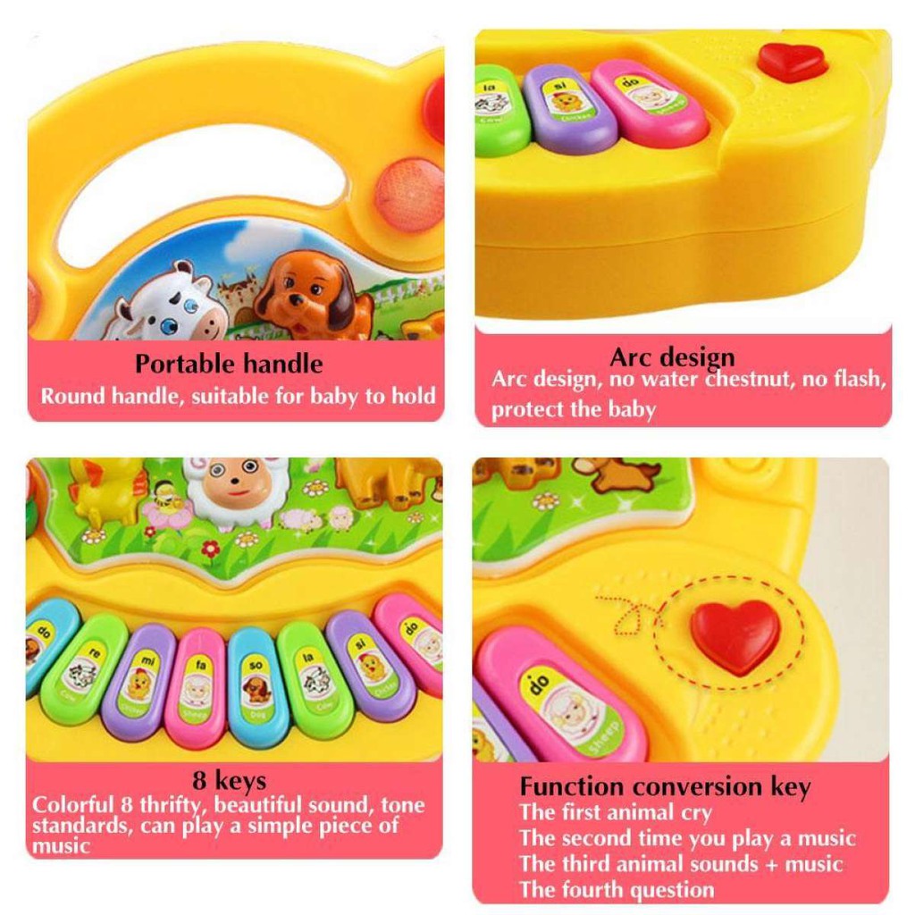 Bafada Baby Electrical Musical Piano Toy, Animal Farm Developmental MusicToys,Education And Learing Instrument Toy With Talking Sounds For Toddlers Children Kids Boys And Girls