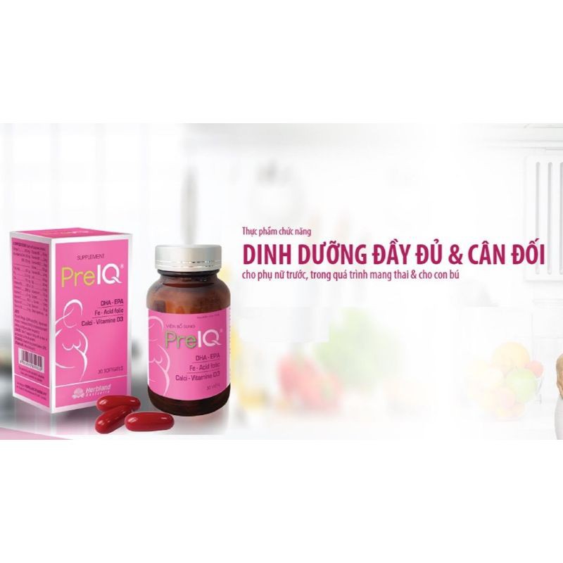 PreIQ - bổ sung DHA, omega 3, vitamin và khoáng chất cho phụ nữ mang thai