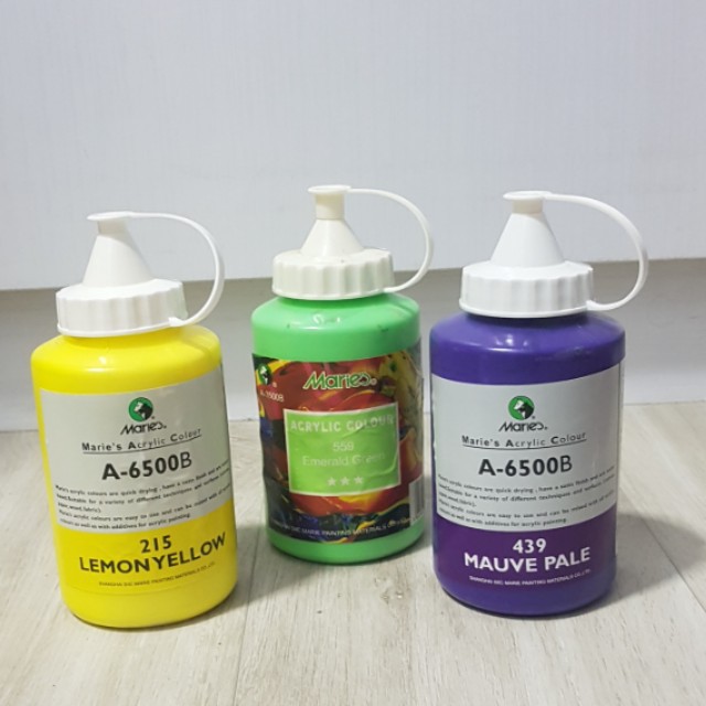 MÀU VẼ ACRYLIC MARIES 500ML BÌNH VÒI (Chính hãng Marie's)