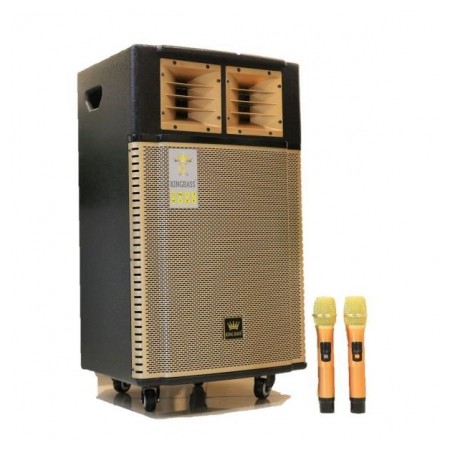 Loa kéo di động Kingbass BN-18A, Loa công suất lớn Bass 4 tấc hát karaoke gia đình cực hay + 2 Mic Pin Sạc