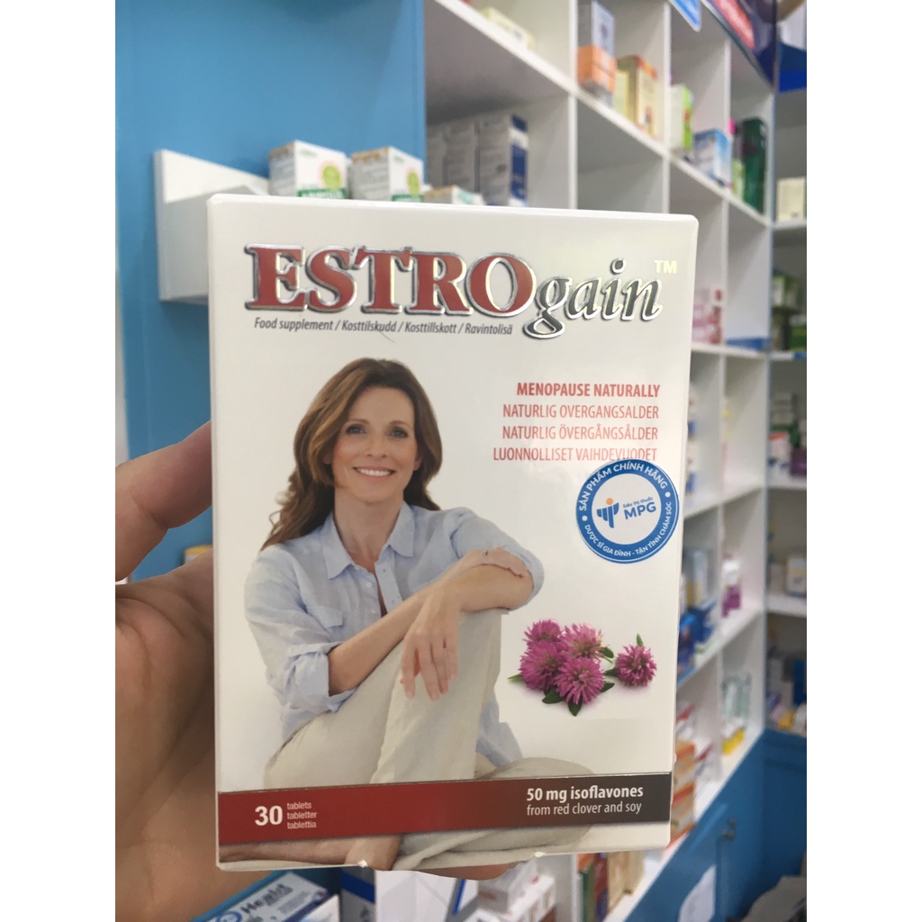 Estrogain – Hỗ trợ cân bằng nội tiết nữ, giảm khó chịu tiền mãn kinh, mãn kinh - hộp 30 viên - nhập khẩu Anh quốc