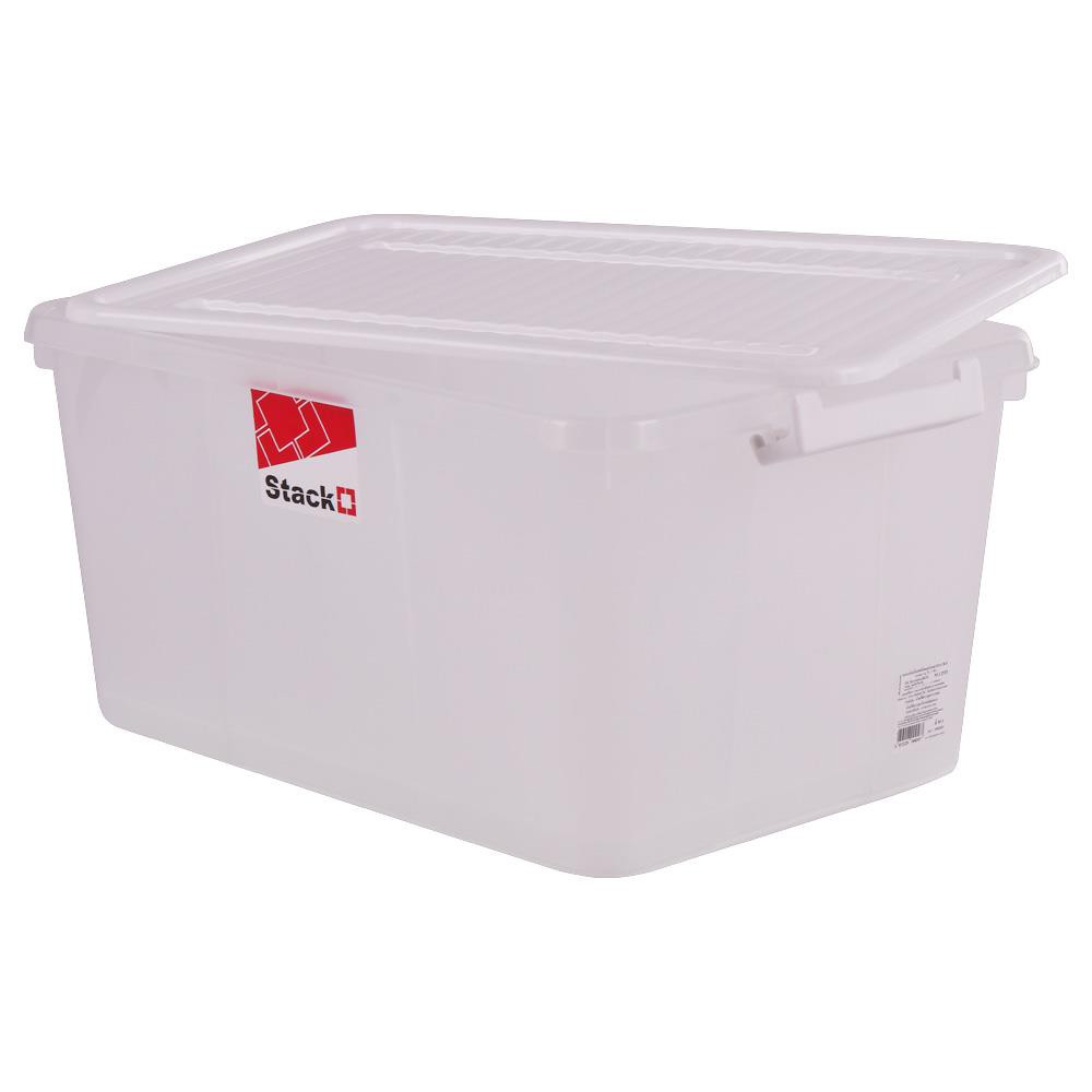 HomeBase STACKO thùng nhựa đựng đồ có nắp có bánh xe Thái Lan 35.5L W53xD39xH26.5 Cm Trắng