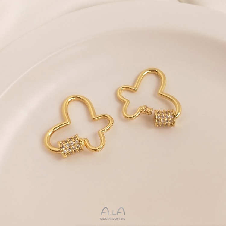 Mặt vòng cổ Bằng Đồng Mạ Vàng 18k Hình Trái Tim, Bươm Bướm, Trái Tim