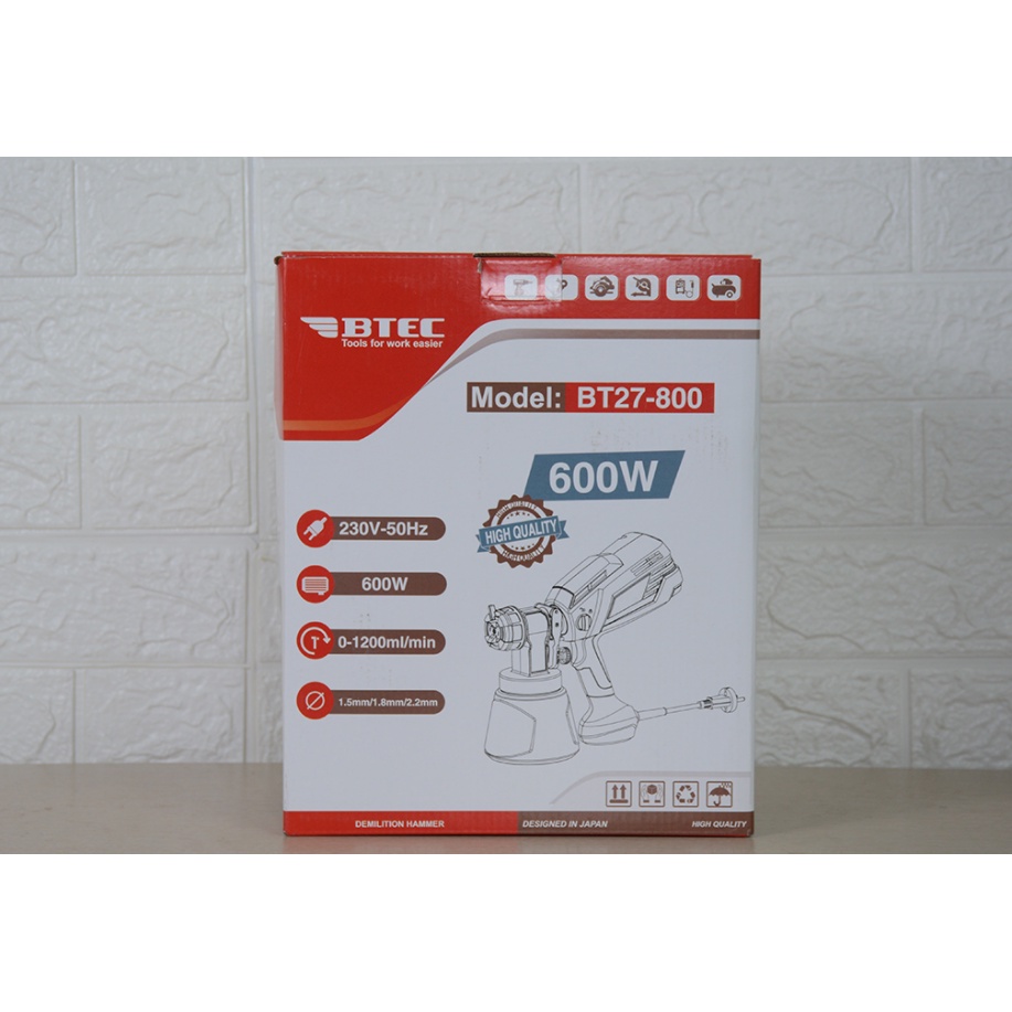 Máy phun sơn BTEC BT27-800 - Hàng chính hãng, bảo hành 6 tháng