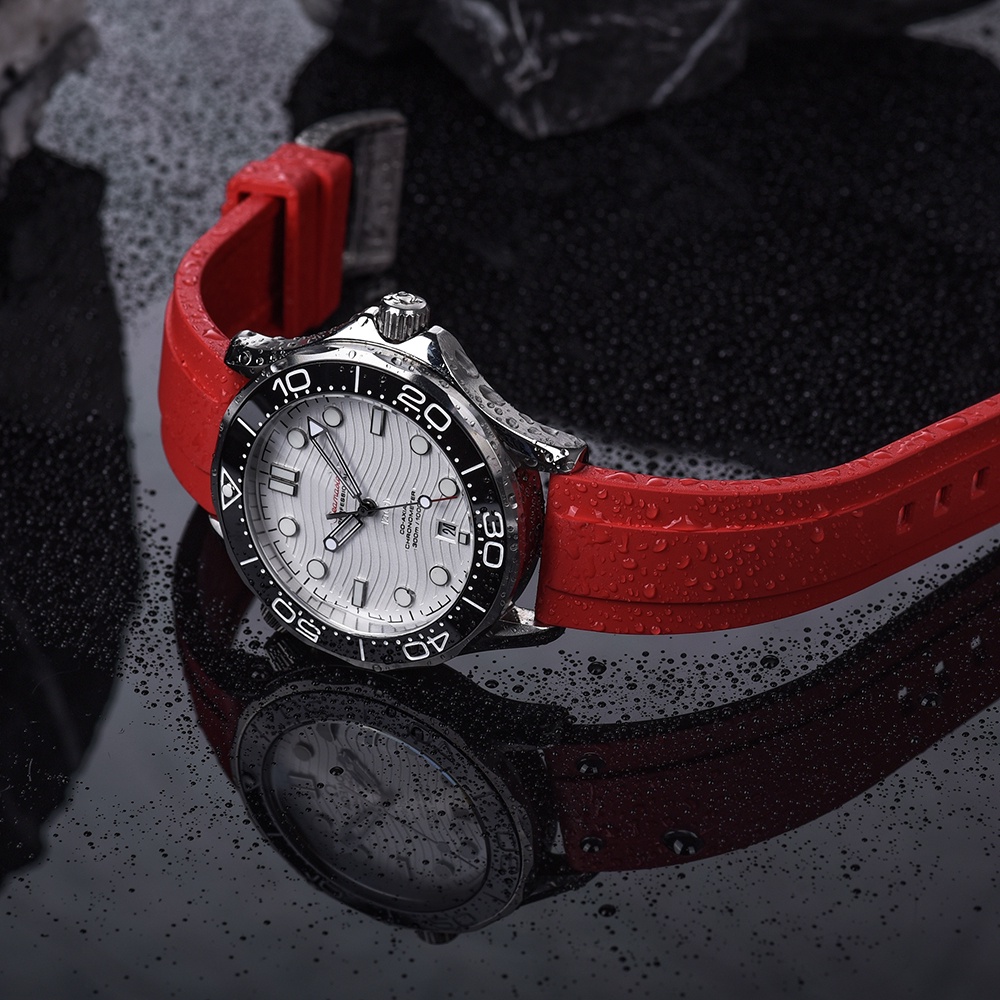 Dây Đeo Đồng Hồ Bằng Cao Su FKM 20mm 22mm 24mm Tháo Gỡ Nhanh Chống Thấm Nước