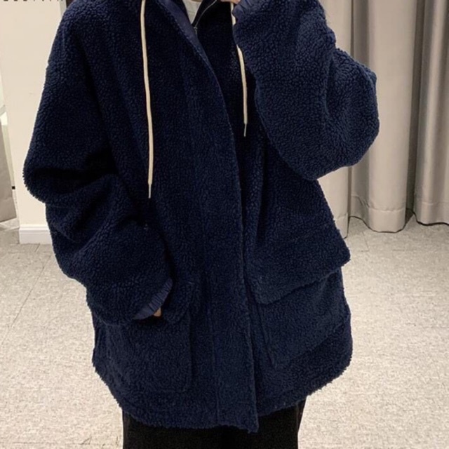 Áo Khoác Bông Túi Hộp L.Y Store Nữ [FREESHIP]  sweater zip lông cá tính Ulzzang
