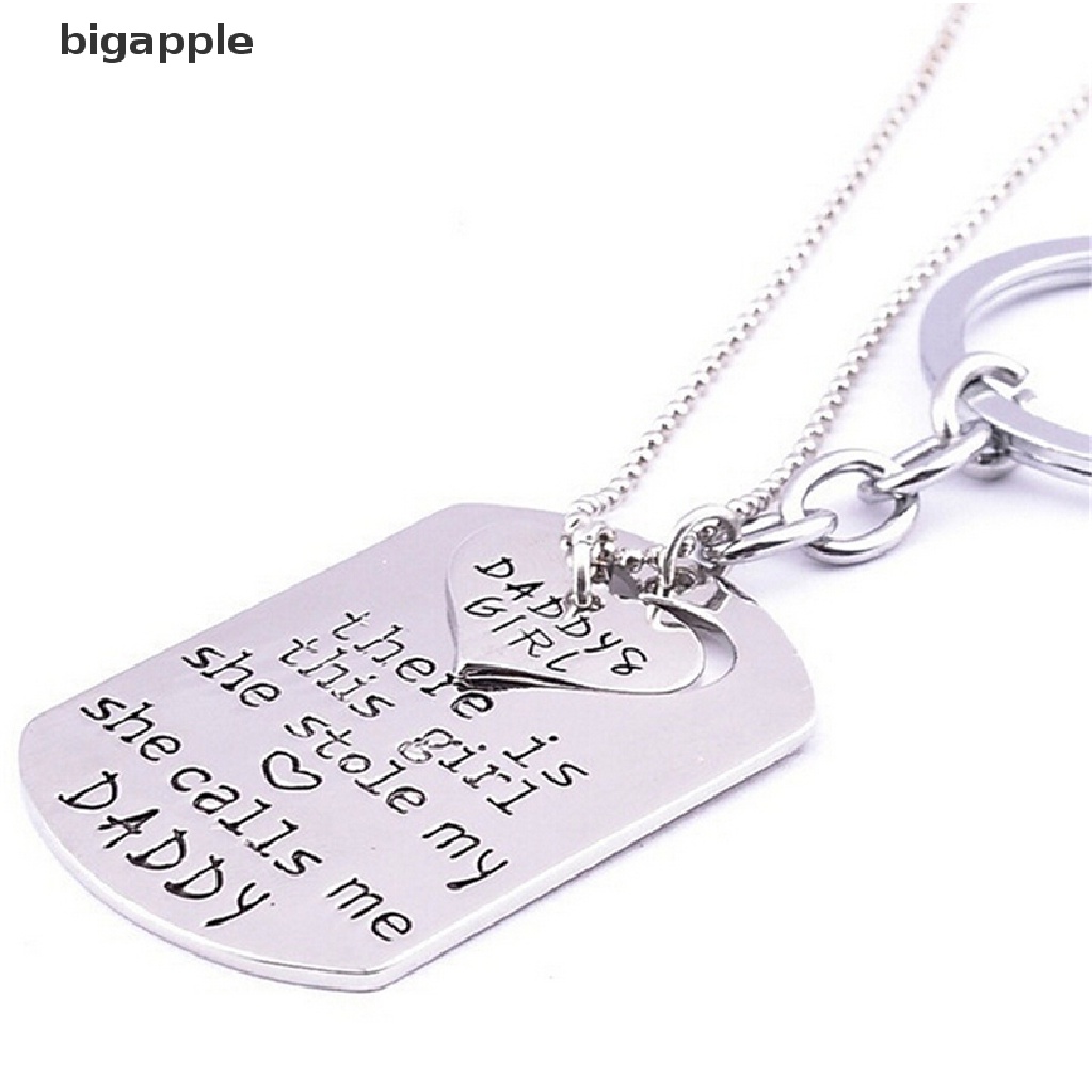 Vòng cổ / Móc Khóa Hình Trái Tim Khắc Chữ Daddy / Daughter RDG