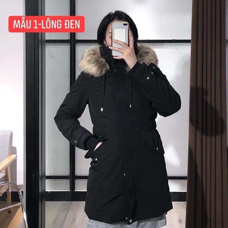Áo parka ZR xuất xịn lông đen mẫu mới nhất 2020