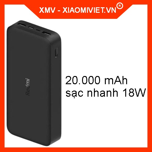 Pin sạc dự phòng Xiaomi Redmi 20000 mAh PB200LZM - Sạc nhanh 18W - Hàng chính hãng