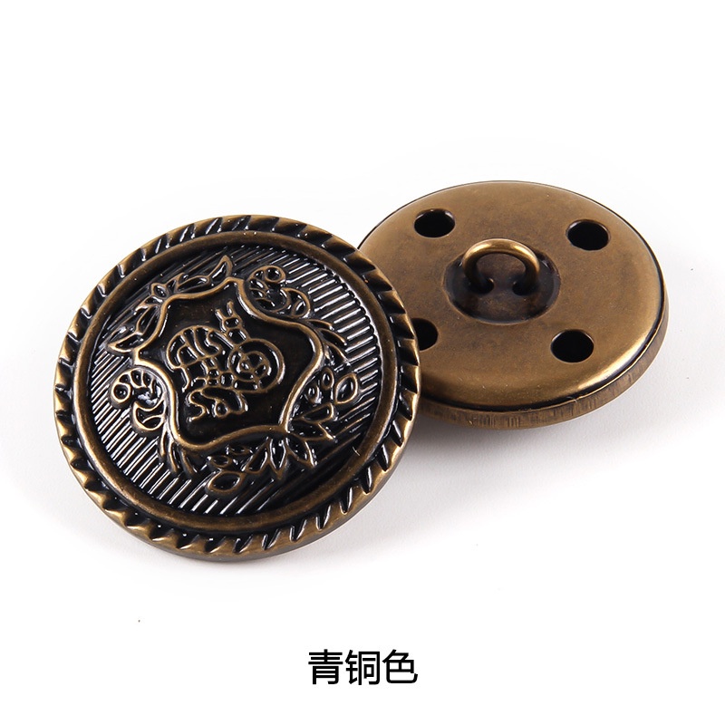 1 / 10 Nút Áo Khoác Đồng Phục Bằng Lông Màu Vàng Đồng Phong Cách Vintage