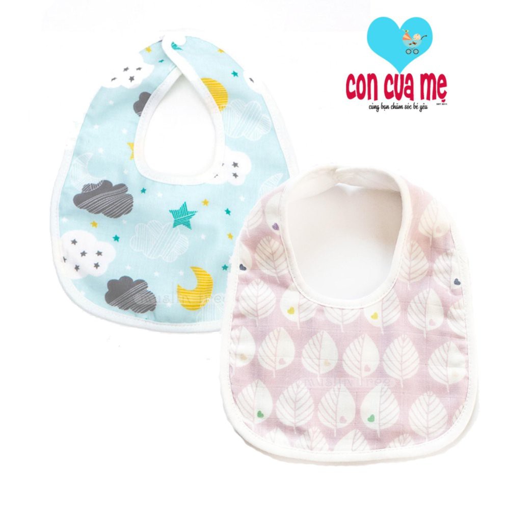 Yếm vải sợi tre 6 lớp cao cấp Muslin tree baby bibs 26x20cm