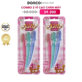 Combo 2 vỉ dao cạo chân mày dorco natty eyebrow