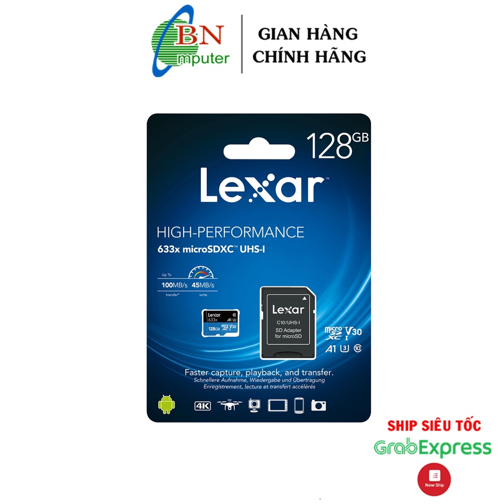 Thẻ nhớ Micro SDXC 128GB Lexar chuyên dụng camera wifi