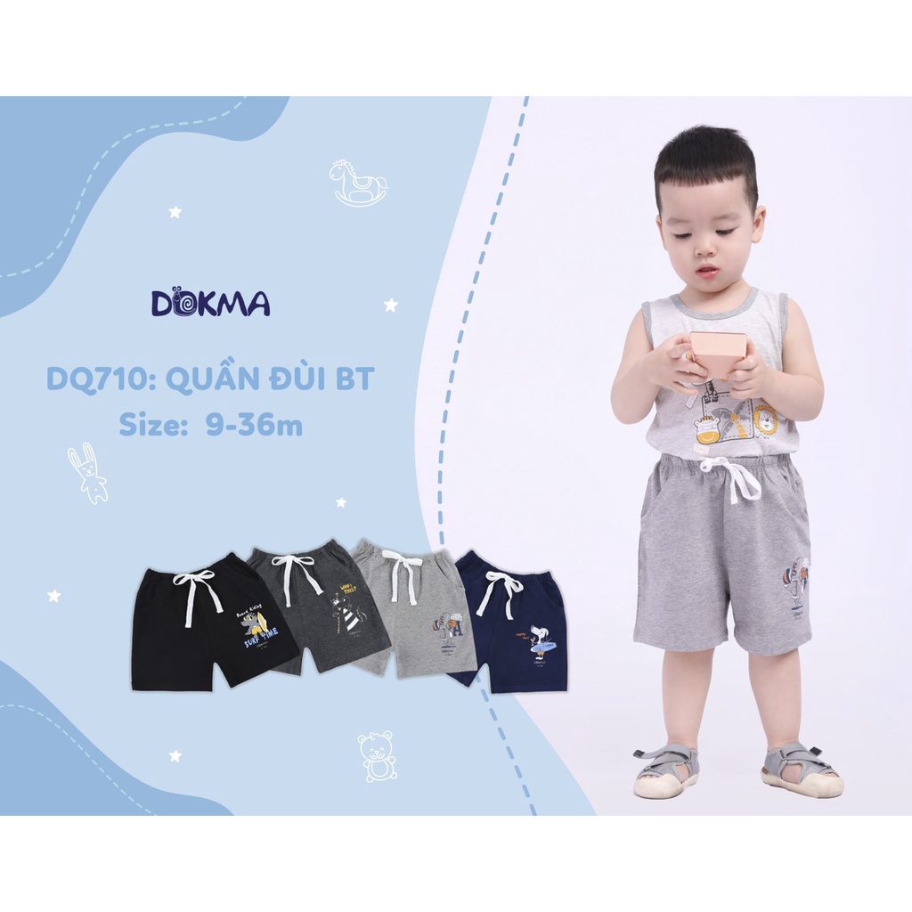 Quần short đùi cotton cho bé trai dokma mùa hè size 6-36M sale  DQ710