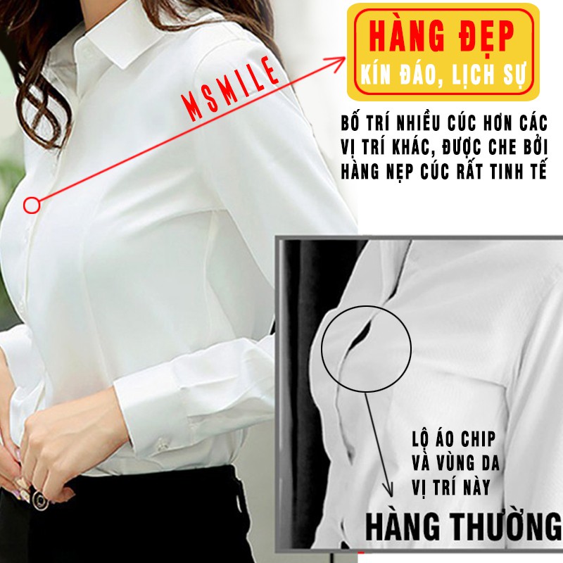 Áo Sơ Mi Nữ Trắng Công Sở, Sơ Mi dài tay dáng ôm lụa hàn cổ đức MSA73 | BigBuy360 - bigbuy360.vn