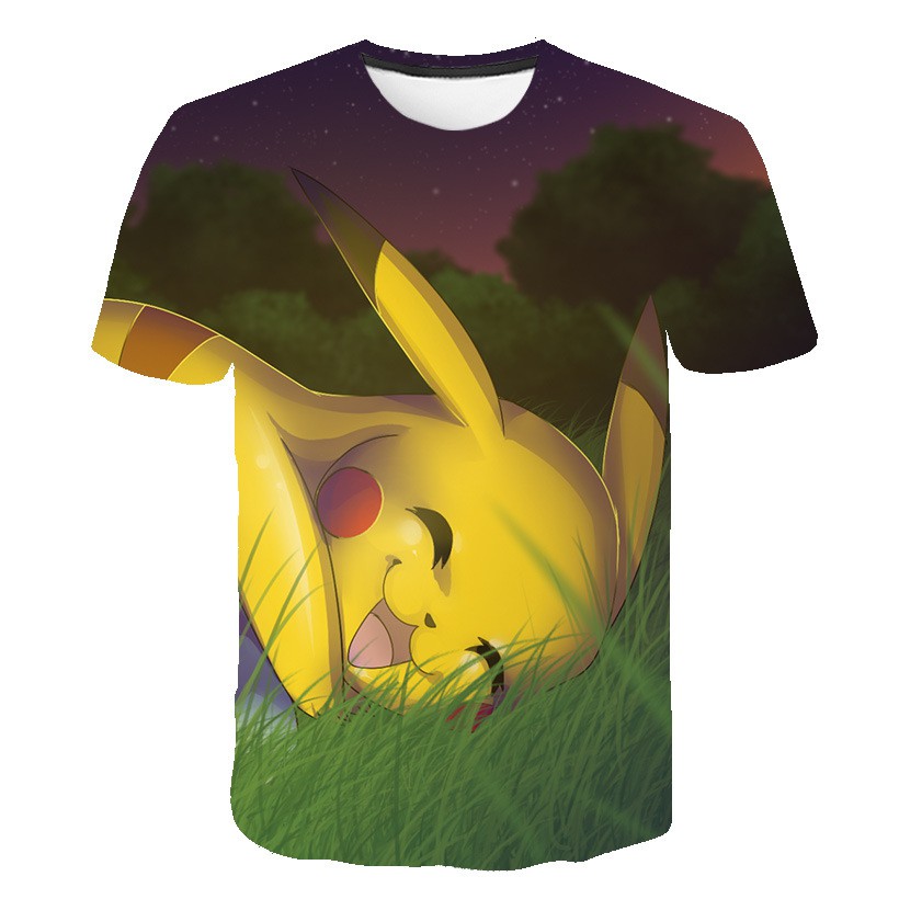 Áo thun HUQISHA cho nam in hình Pokemon cơ bản