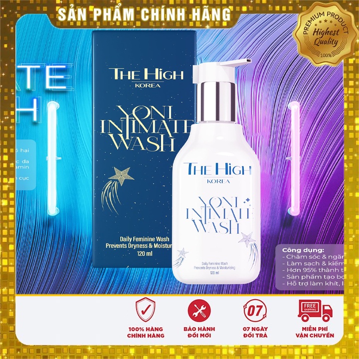 tinh chất phụ khoa the high yoni las beauty dung dịch vệ sinh phụ nữ chai 120ml