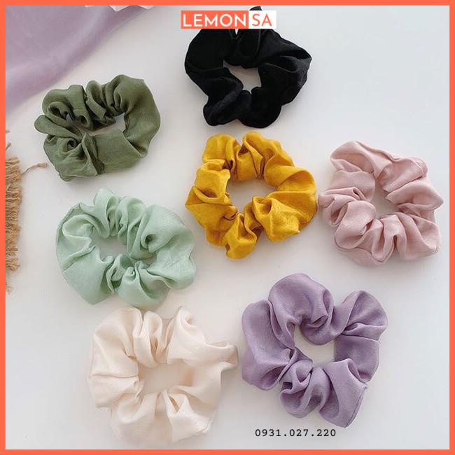 Cột tóc vải lụa satin bóng Scrunchies - Mã SC002