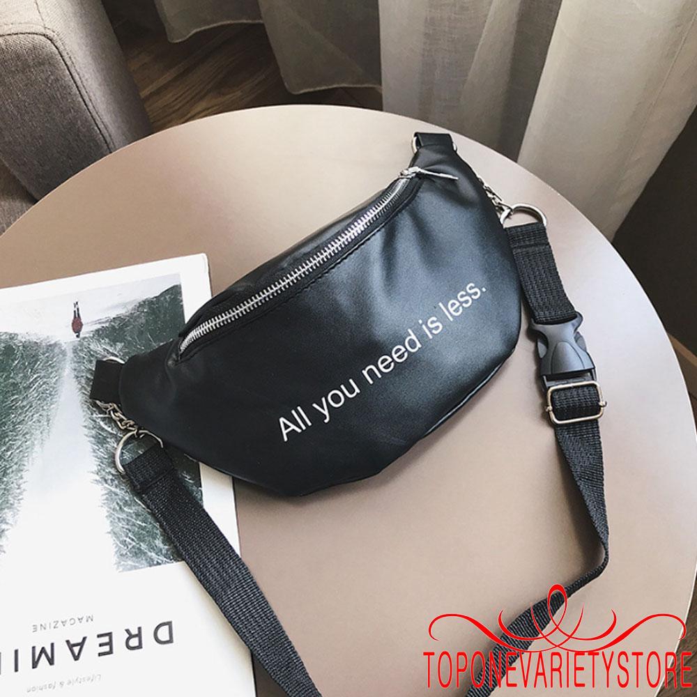 Túi đeo chéo in họa tiết chữ đơn giản phong cách hiphop cho nữ