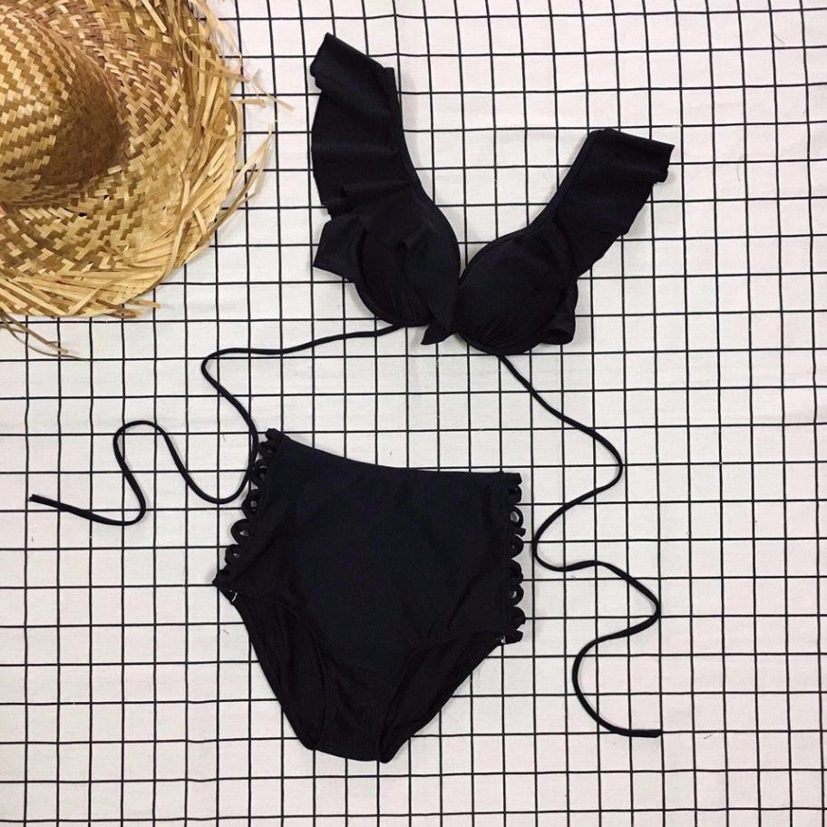Áo tắm Bikini hai mảnh đẹp đồ bơi bộ bơi bèo vai quần đan hông mặc đi biển đi bơi chất thun 🏖️Freeship🏖️
