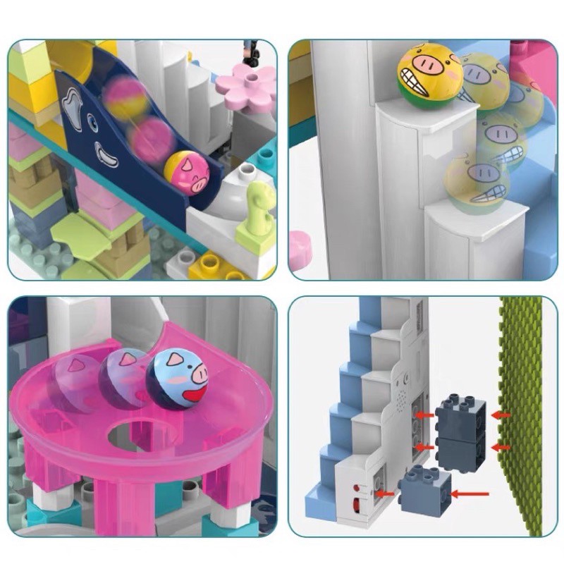 Đồ chơi lego trượt bi với động cơ tự động