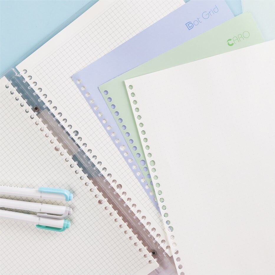 Sổ Dotgrid KLONG Binder B5 120gsm CÒNG NHỰA 26 LỖ giấy dày không lem nhoè hàng chính hãng 100%