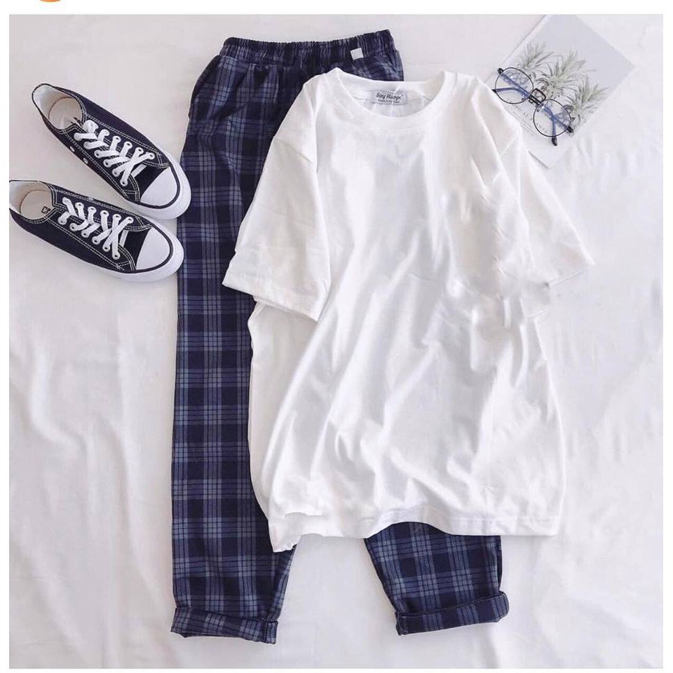 (Set) Quần Caro + áo thun