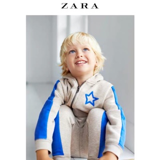 Bộ nỉ trẻ em kéo khoá Zara màu be 11-18kg