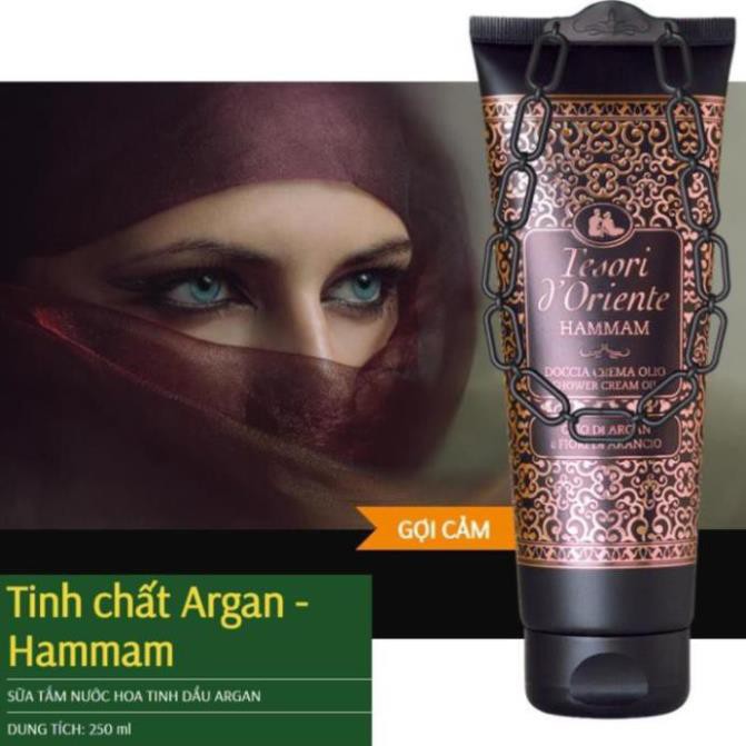 DẦU GỘI 1 [Chính hãng] Sữa tắm nước hoa Tesori d'Oriente Hammam Shower Tinh Dầu Argan xích 250ml (ITALY) DẦU GỘI 1