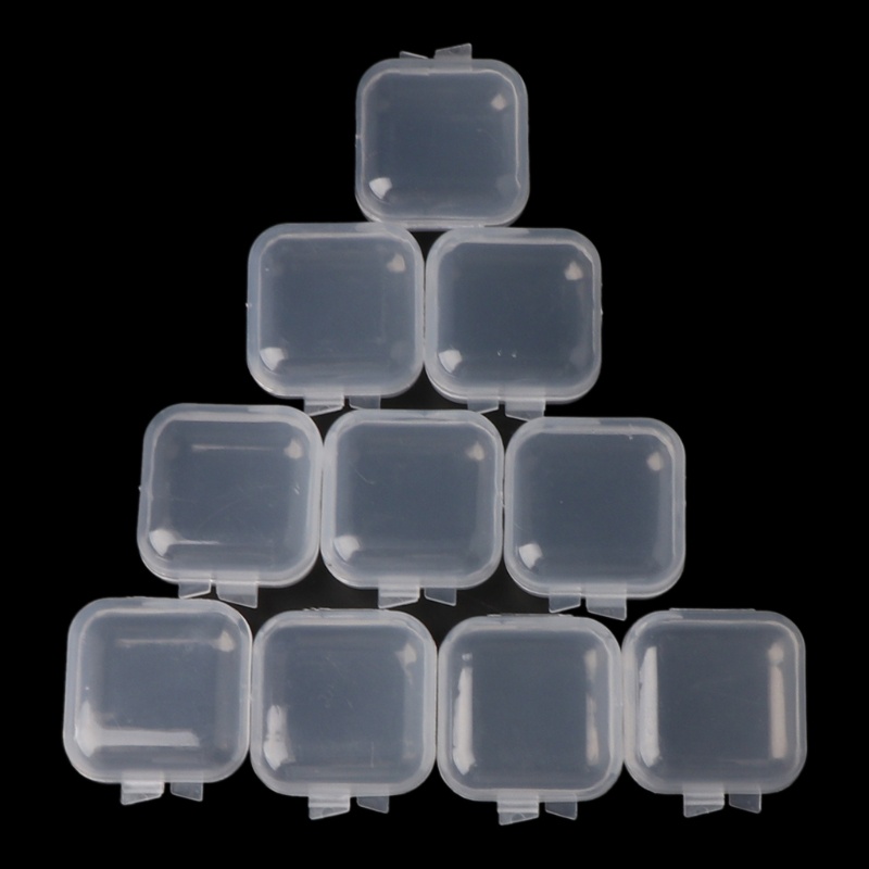 Set 20 hộp nhựa vuông 10MK trong suốt đựng đồ đa năng