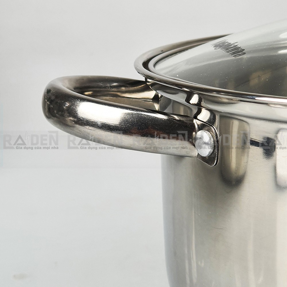 Bộ nồi inox 3 cái, thiết kế 4 đáy Nagakawa NAG1304 sử dụng được trên bếp từ