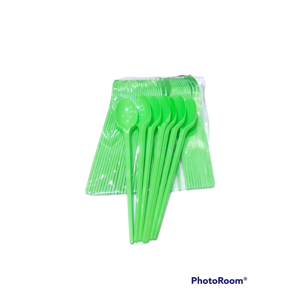 Túi 50 muỗng nhựa nhiều màu dài 20cm dẻo cao câp dùng 1 lần dùng cho trà sữa - Quán nào cũng cần