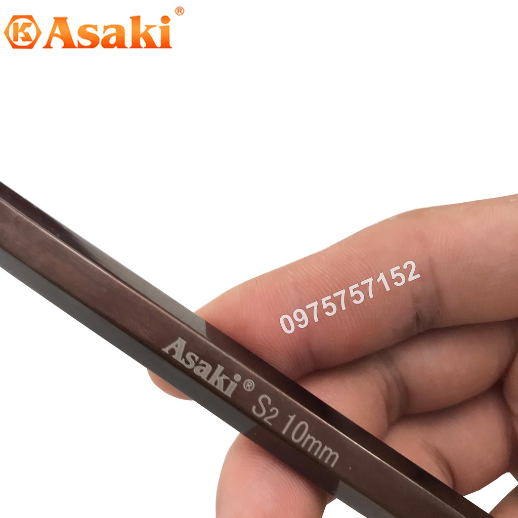 Bộ lục giác bi 9 chi tiết Asaki AK-7408 1.5-10mm - Bộ lục giác 9 cây Asaki AK-7408 thép S2 (Bản cao cấp)