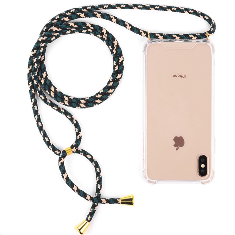 Samsung Galaxy A3 A5 A7 2017 Note 8 9 Casing Luxury Transparent Clear Phone Case Crossbody Necklace Cord Lanyards With Rope TPU Cover Soft Silicone Case