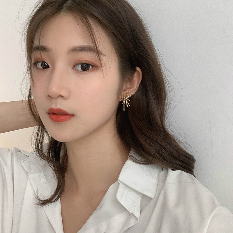 Khuyên Tai Kim Loại Hình Học Phong Cách Vintage Hàn Quốc Cho Nữ