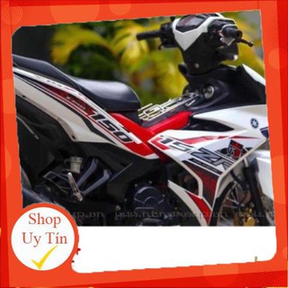 Tem xe ex 150 trắng đỏ đen