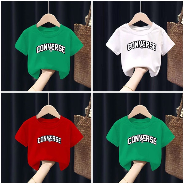 Áo phông chữ cộc tay, Áo thun cotton cho bé trai bé gái