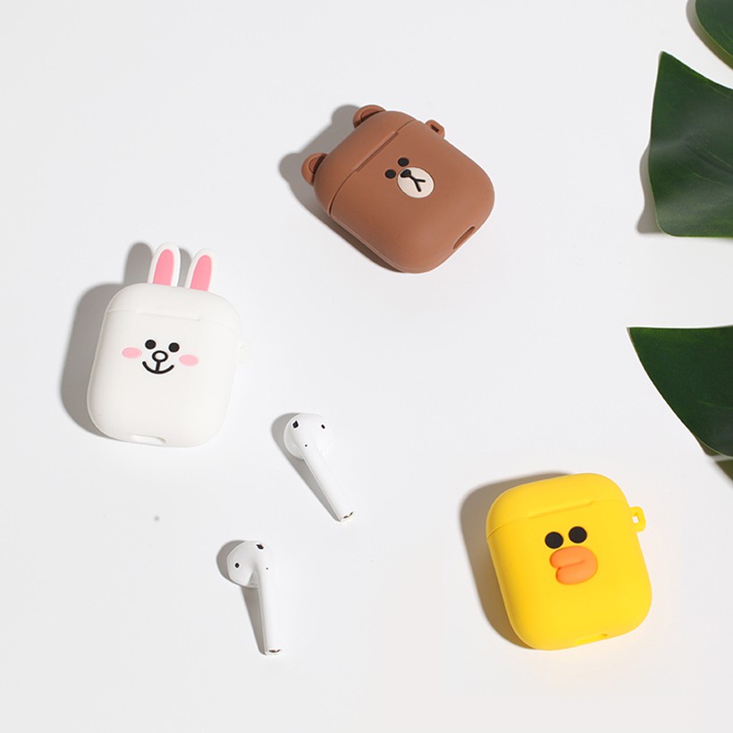 LINE FRIENDS Hộp đựng Airpods Hình khuyên loại D