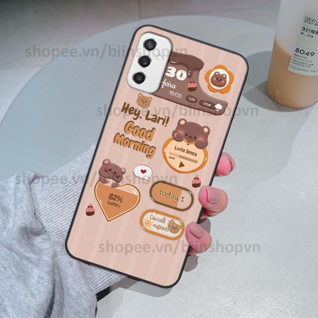 Ốp Samsung M52 5G in 3D icon gấu nổi siêu xinh, siêu đáng yêu, cá tính phong cách
