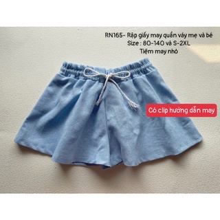 RN165_Rập giấy may quần váy mẹ và bé