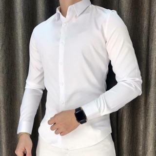ÁO SƠ MI NAM LỤA TRƠN TAY DÀI