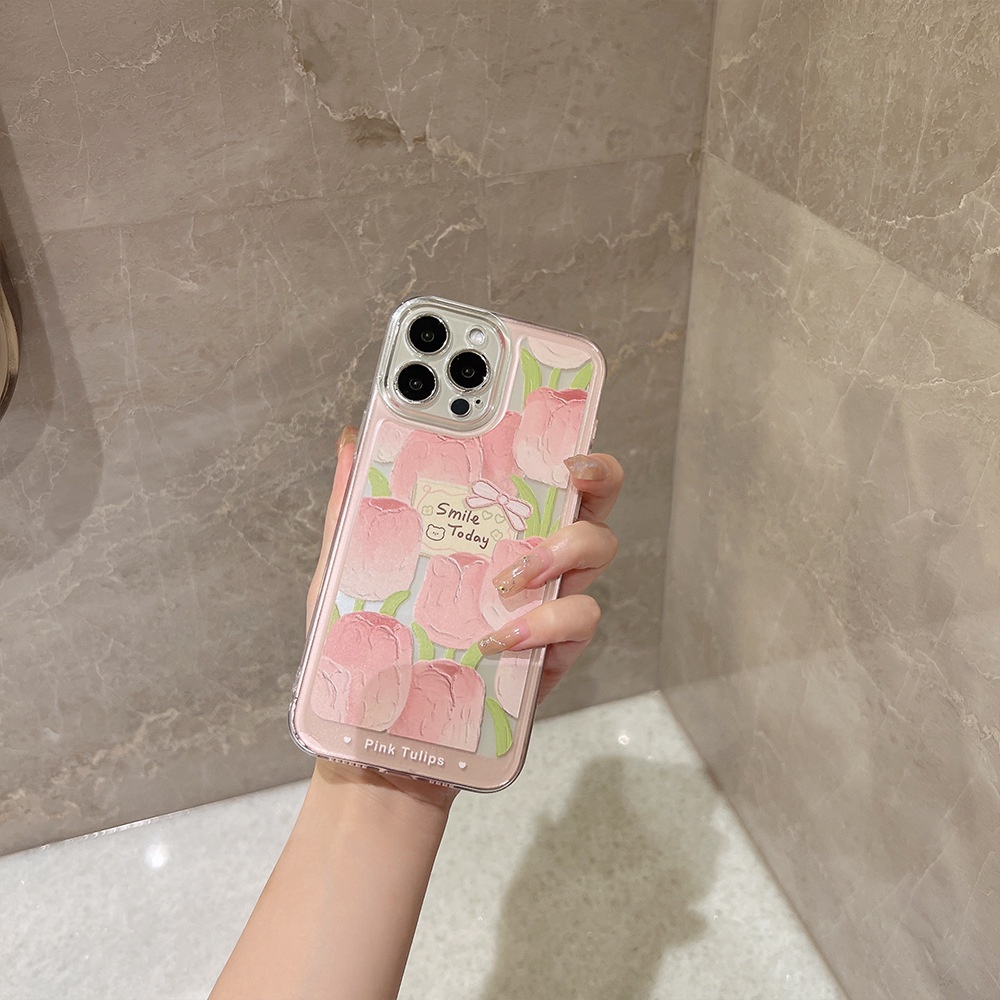 Ốp Điện Thoại TPU Silicon Trong Suốt Chống Sốc Hình Hoa Tulip Cho Iphone 13 Pro Max 12 11 Pro Max Xs X Xr 6s Plus 8 7 Plus Se20